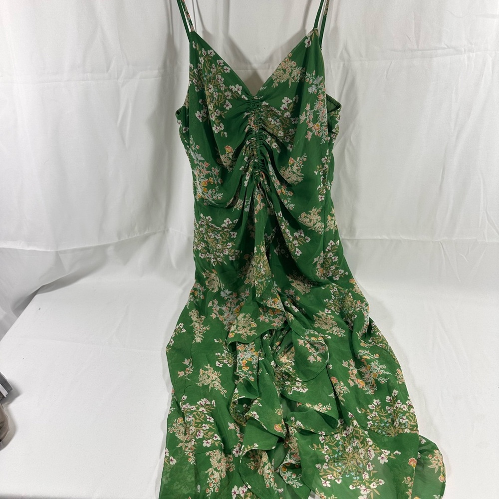 J.O.A. Green Floral Maxi Dress